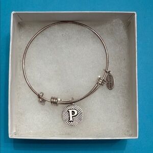 Extraordinary Life Silvertone Charm Bracelet with Initial P